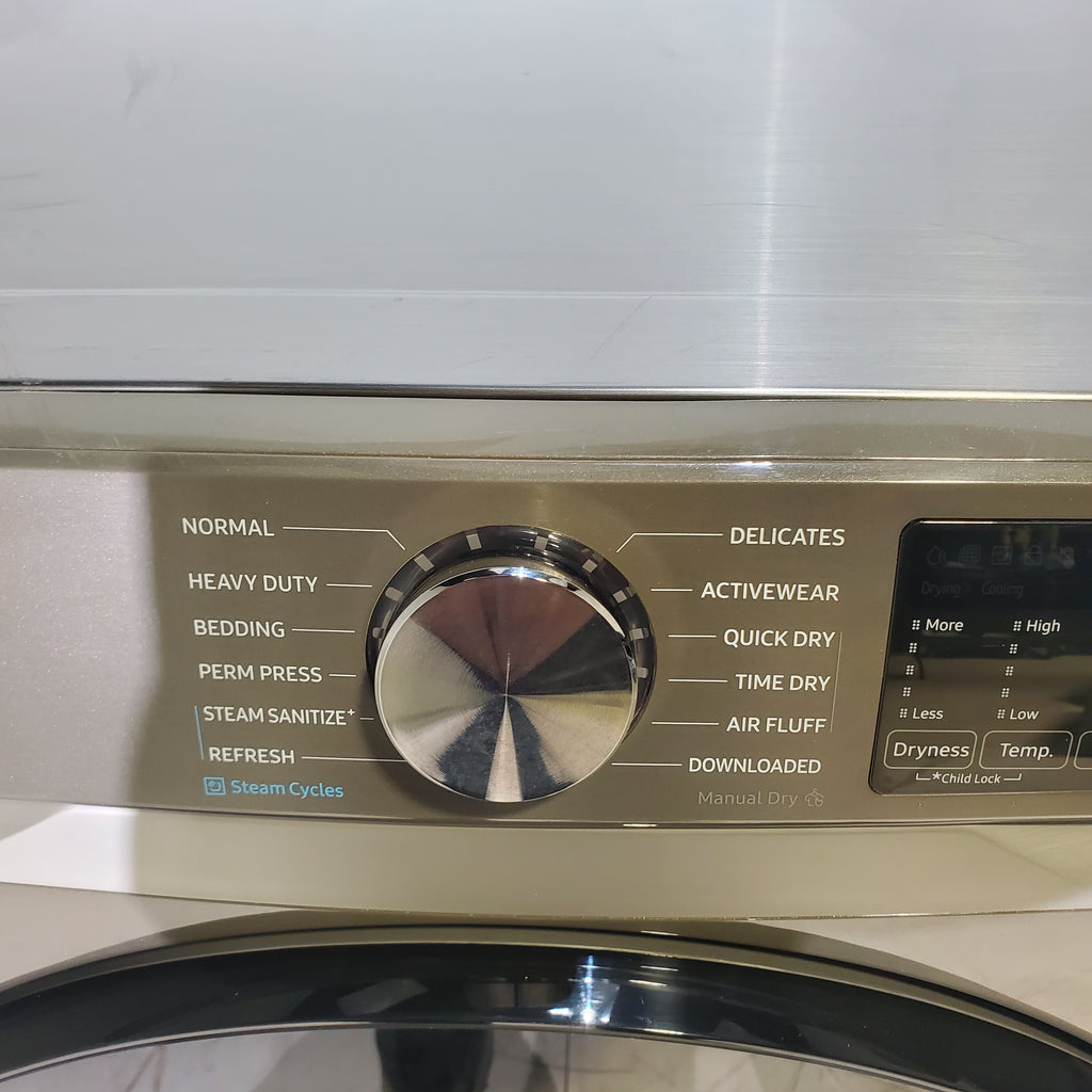 Pictures of Platinum Samsung 7.5 cu. ft. Front Load Electric Dryer with Steam - Scratch & Dent - Minor - Neu Appliance Outlet - Discount Appliance Outlet in Austin, Tx