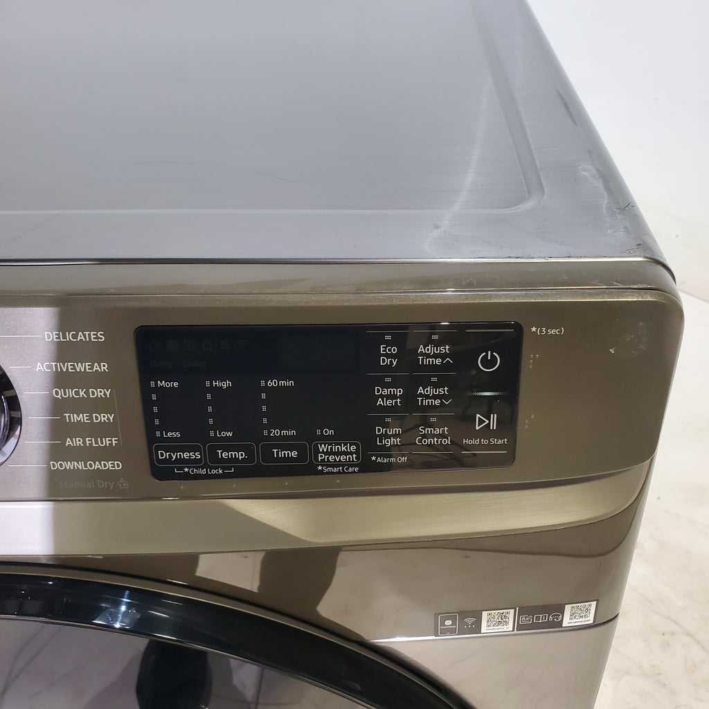 Pictures of Platinum Samsung 7.5 cu. ft. Front Load Electric Dryer with Steam - Scratch & Dent - Minor - Neu Appliance Outlet - Discount Appliance Outlet in Austin, Tx