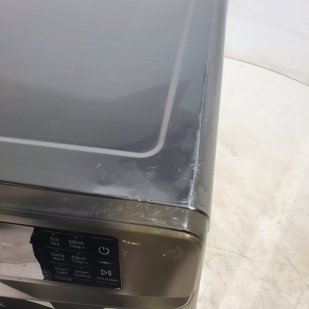 Pictures of Platinum Samsung 7.5 cu. ft. Front Load Electric Dryer with Steam - Scratch & Dent - Minor - Neu Appliance Outlet - Discount Appliance Outlet in Austin, Tx