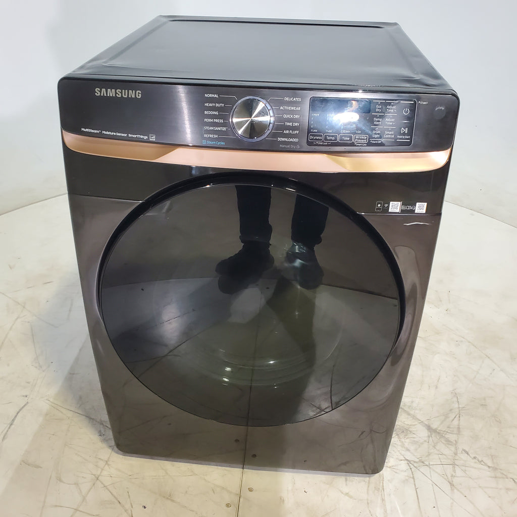 Pictures of Brushed Black ENERGY STAR Samsung 7.5 cu. ft. Frontload Electric Dryer with Steam - Scratch & Dent - Minor - Neu Appliance Outlet - Discount Appliance Outlet in Austin, Tx