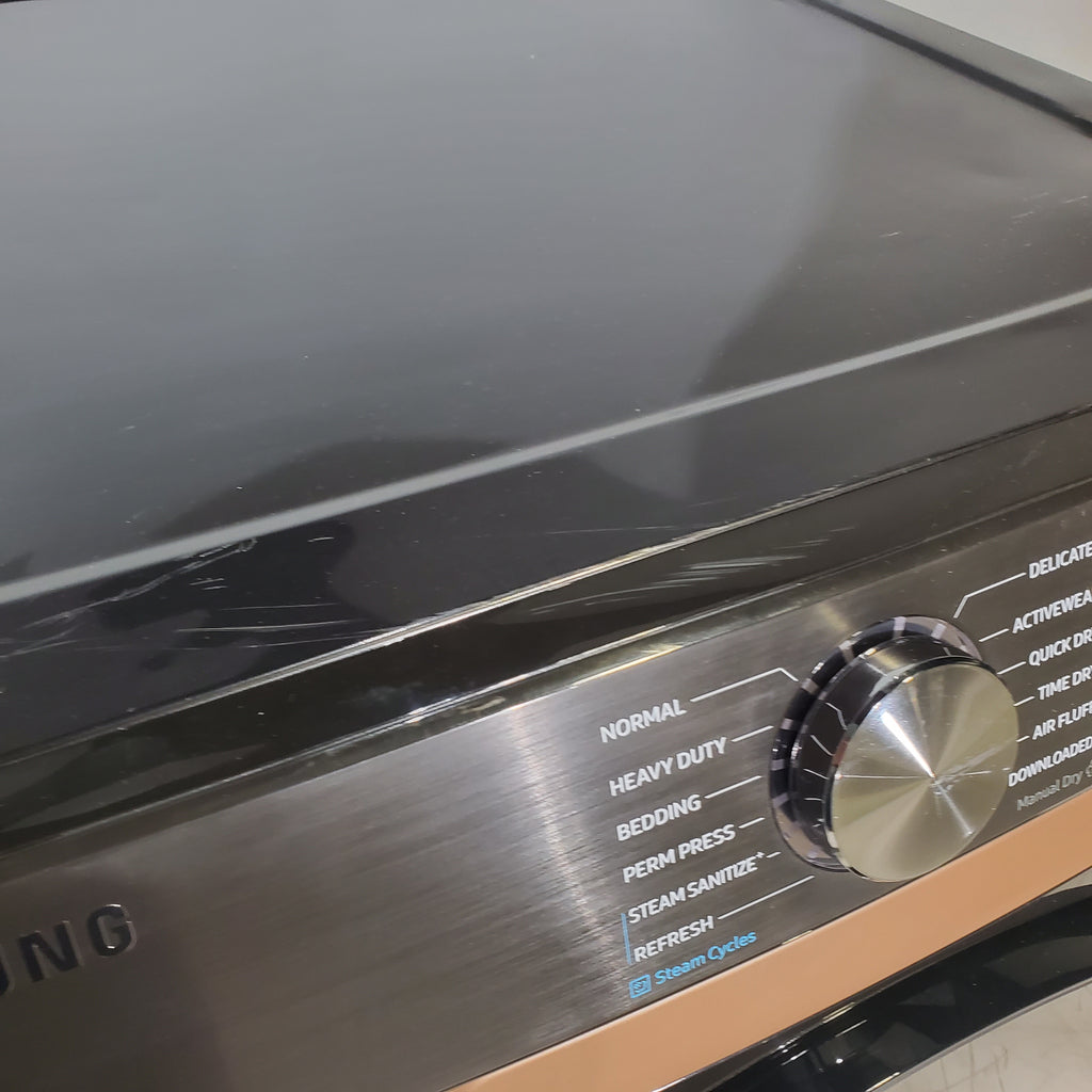 Pictures of Brushed Black ENERGY STAR Samsung 7.5 cu. ft. Frontload Electric Dryer with Steam - Scratch & Dent - Minor - Neu Appliance Outlet - Discount Appliance Outlet in Austin, Tx