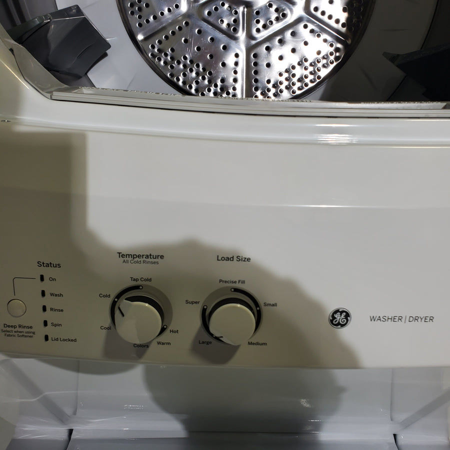 GE 3.8 cu. ft. Laundry Center Washer and 5.9 cu. ft. Electric Dryer with Electro-Mechanical Rotary Dial Controls - Scratch & Dent - Minor