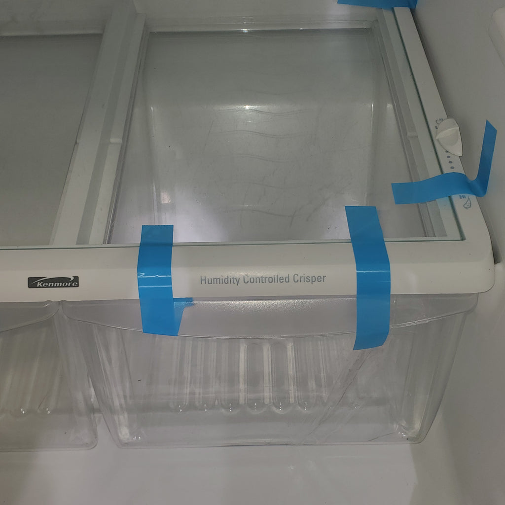 Pictures of 30" Wide Kenmore 18 cu ft White Top and Bottom Refrigerator with Adjustable  Glass Shelving - Certified Refurbished - Neu Appliance Outlet - Discount Appliance Outlet in Austin, Tx