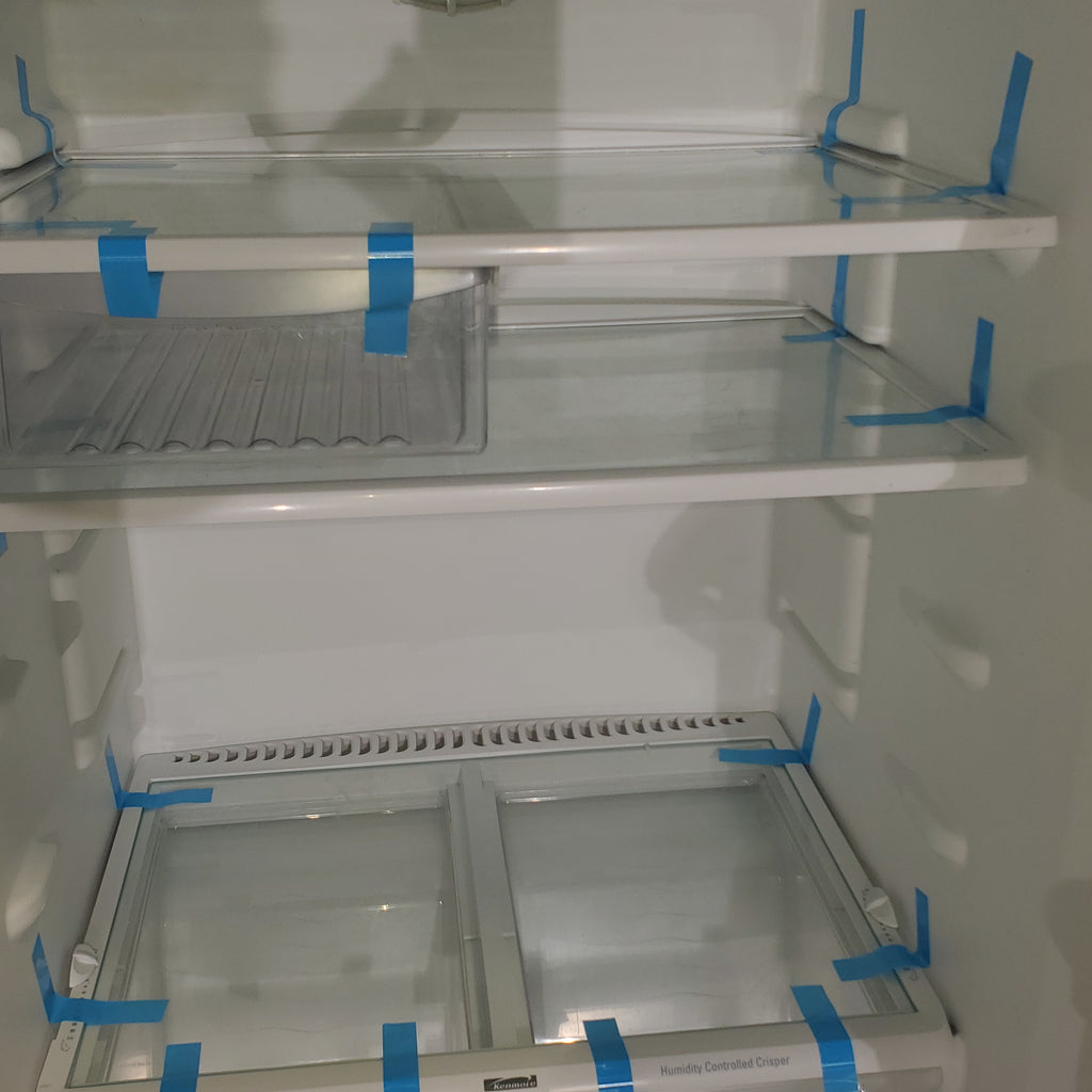 Pictures of 30" Wide Kenmore 18 cu ft White Top and Bottom Refrigerator with Adjustable  Glass Shelving - Certified Refurbished - Neu Appliance Outlet - Discount Appliance Outlet in Austin, Tx