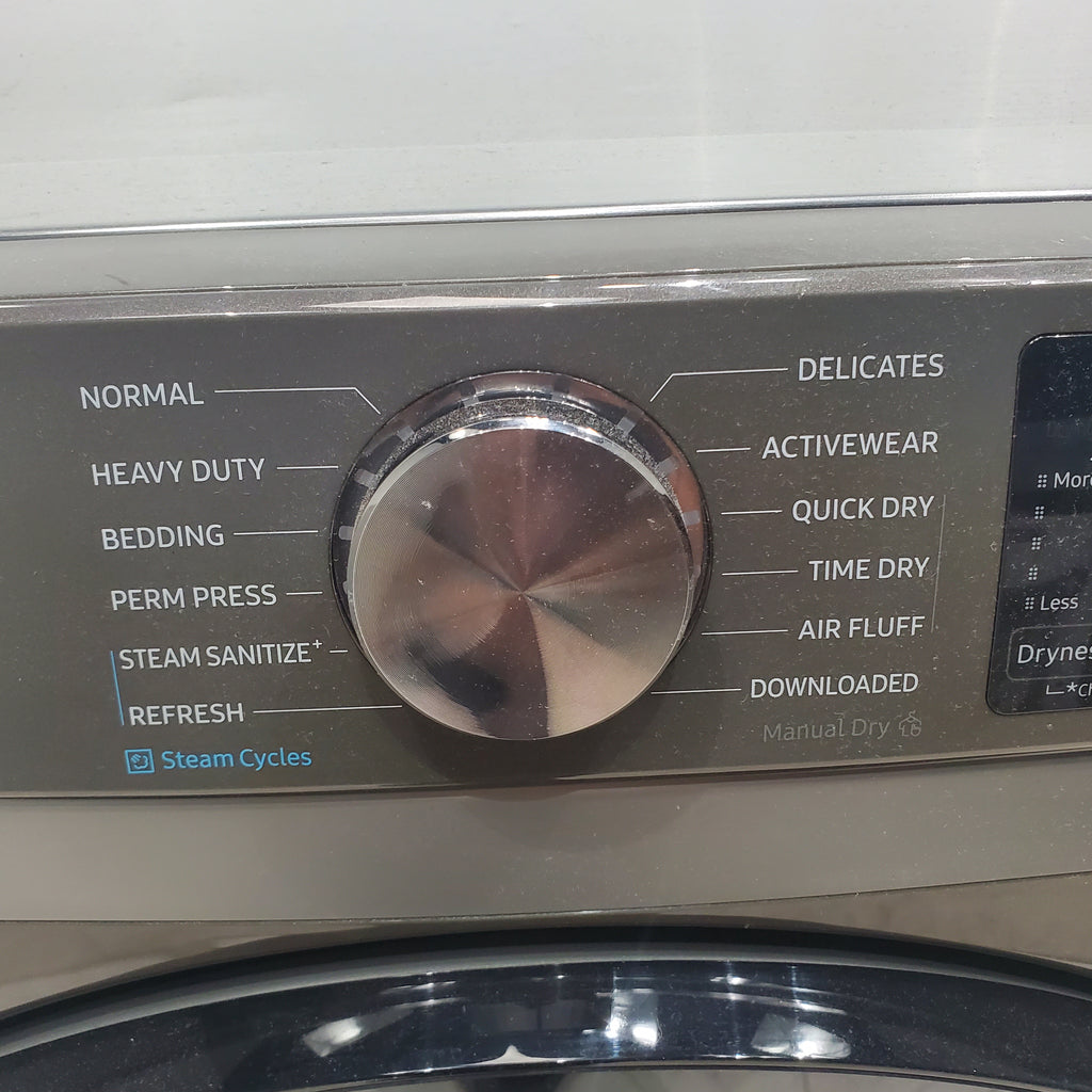 Pictures of Platinum Samsung 7.5 cu. ft. Front Load Electric Dryer with Steam - Scratch & Dent - Minor - Neu Appliance Outlet - Discount Appliance Outlet in Austin, Tx