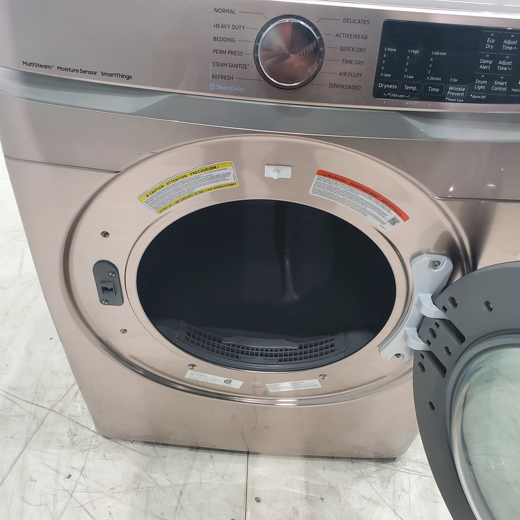 Pictures of Champagne Samsung 7.5 cu. ft. Front Load Electric Dryer with Steam Sanitize+ - Scratch & Dent - Minor - Neu Appliance Outlet - Discount Appliance Outlet in Austin, Tx