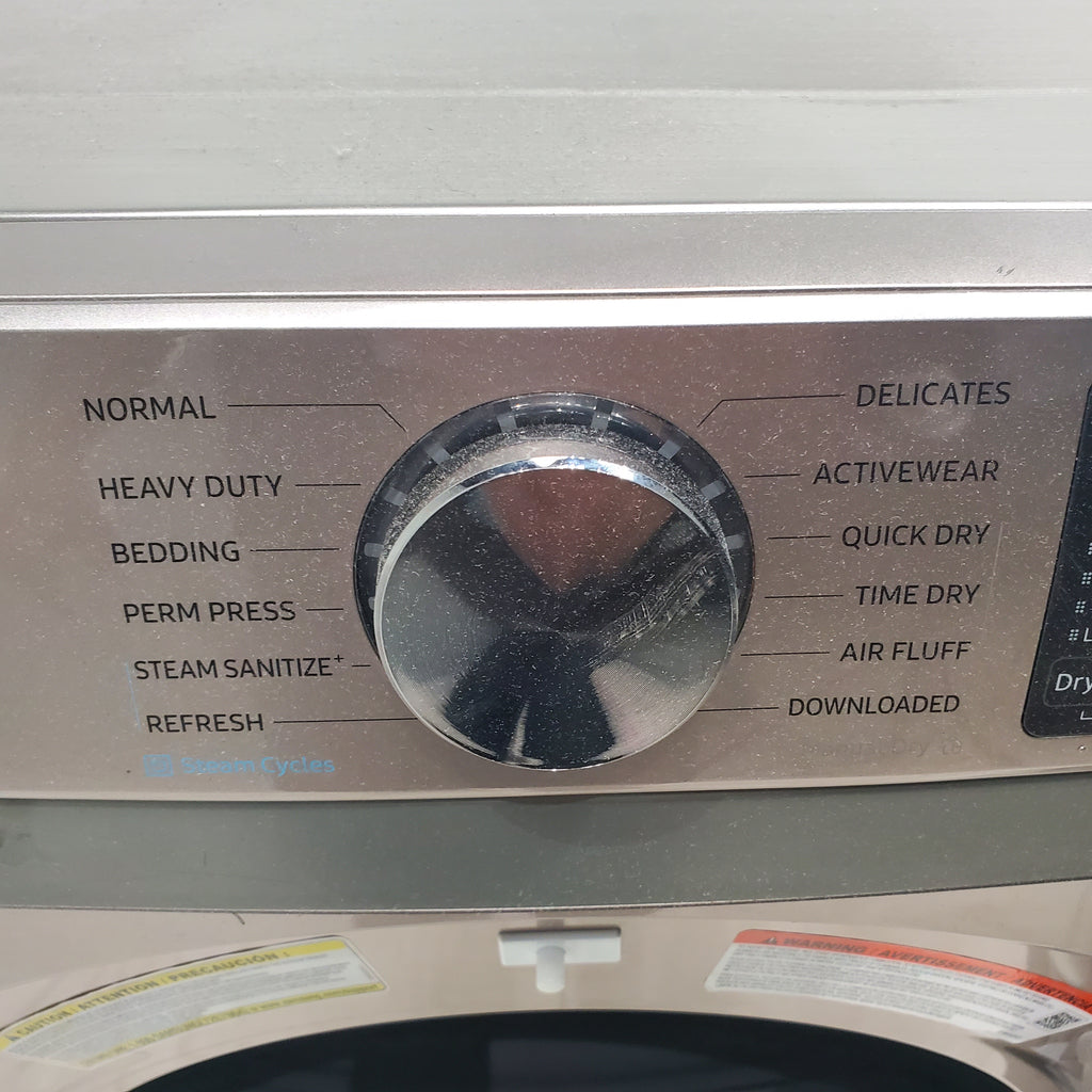 Pictures of Champagne Samsung 7.5 cu. ft. Front Load Electric Dryer with Steam Sanitize+ - Scratch & Dent - Minor - Neu Appliance Outlet - Discount Appliance Outlet in Austin, Tx