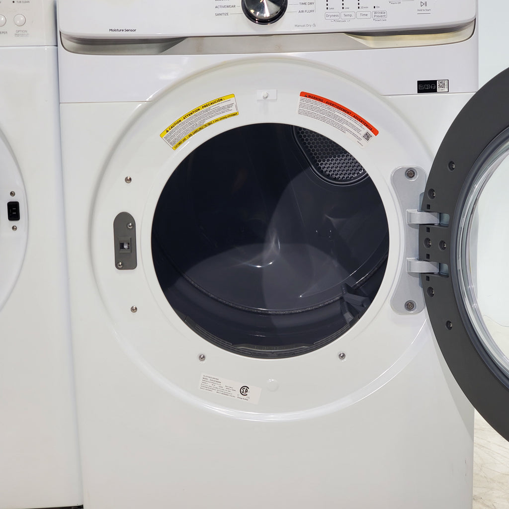 Pictures of LG Frontload 3.6 cu ft 27 inch Wide Washing Machine with Direct Drive Motor and White Samsung 7.5 cu. ft. Front Load Electric Dryer with Smart Care - Certified Refurbished - Neu Appliance Outlet - Discount Appliance Outlet in Austin, Tx