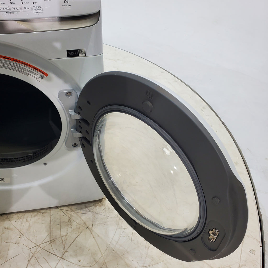Pictures of LG Frontload 3.6 cu ft 27 inch Wide Washing Machine with Direct Drive Motor and White Samsung 7.5 cu. ft. Front Load Electric Dryer with Smart Care - Certified Refurbished - Neu Appliance Outlet - Discount Appliance Outlet in Austin, Tx