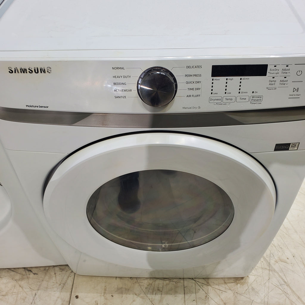 Pictures of LG Frontload 3.6 cu ft 27 inch Wide Washing Machine with Direct Drive Motor and White Samsung 7.5 cu. ft. Front Load Electric Dryer with Smart Care - Certified Refurbished - Neu Appliance Outlet - Discount Appliance Outlet in Austin, Tx