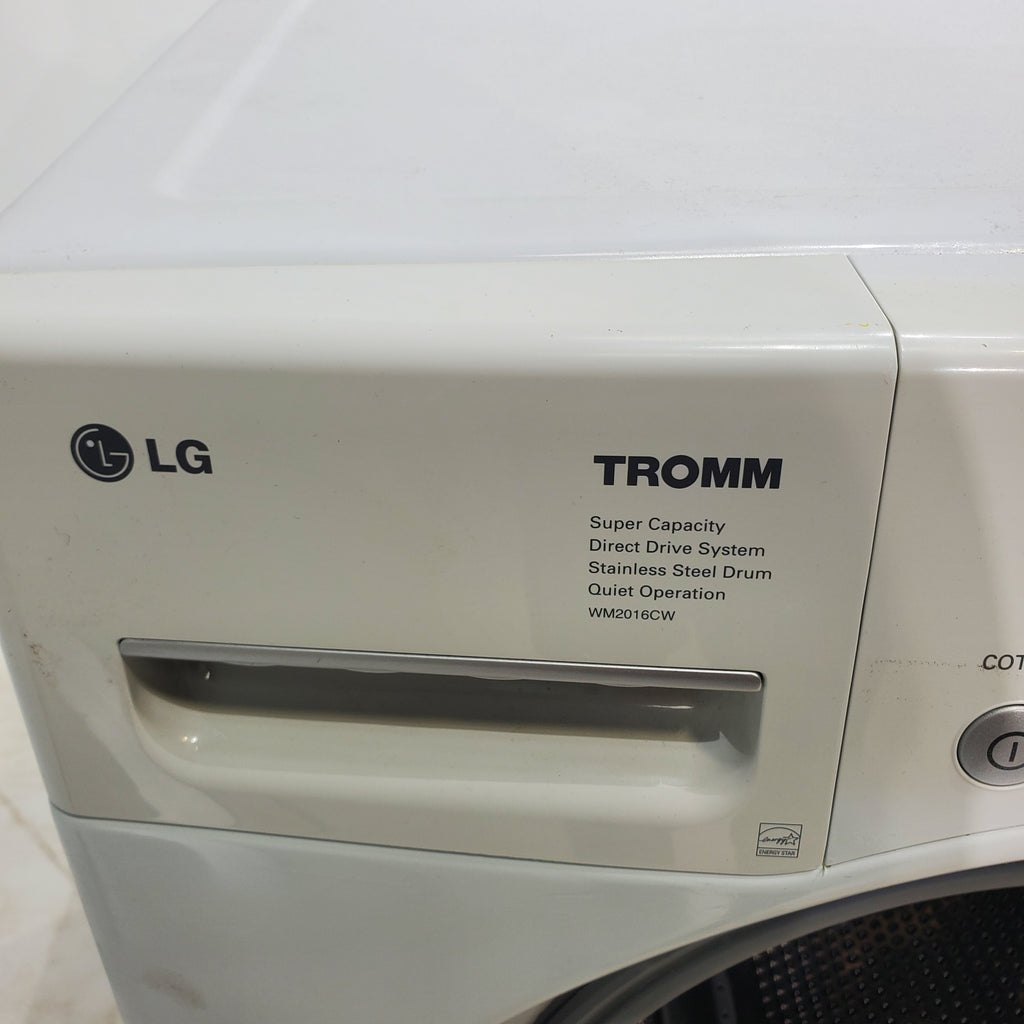 Pictures of LG Frontload 3.6 cu ft 27 inch Wide Washing Machine with Direct Drive Motor and White Samsung 7.5 cu. ft. Front Load Electric Dryer with Smart Care - Certified Refurbished - Neu Appliance Outlet - Discount Appliance Outlet in Austin, Tx