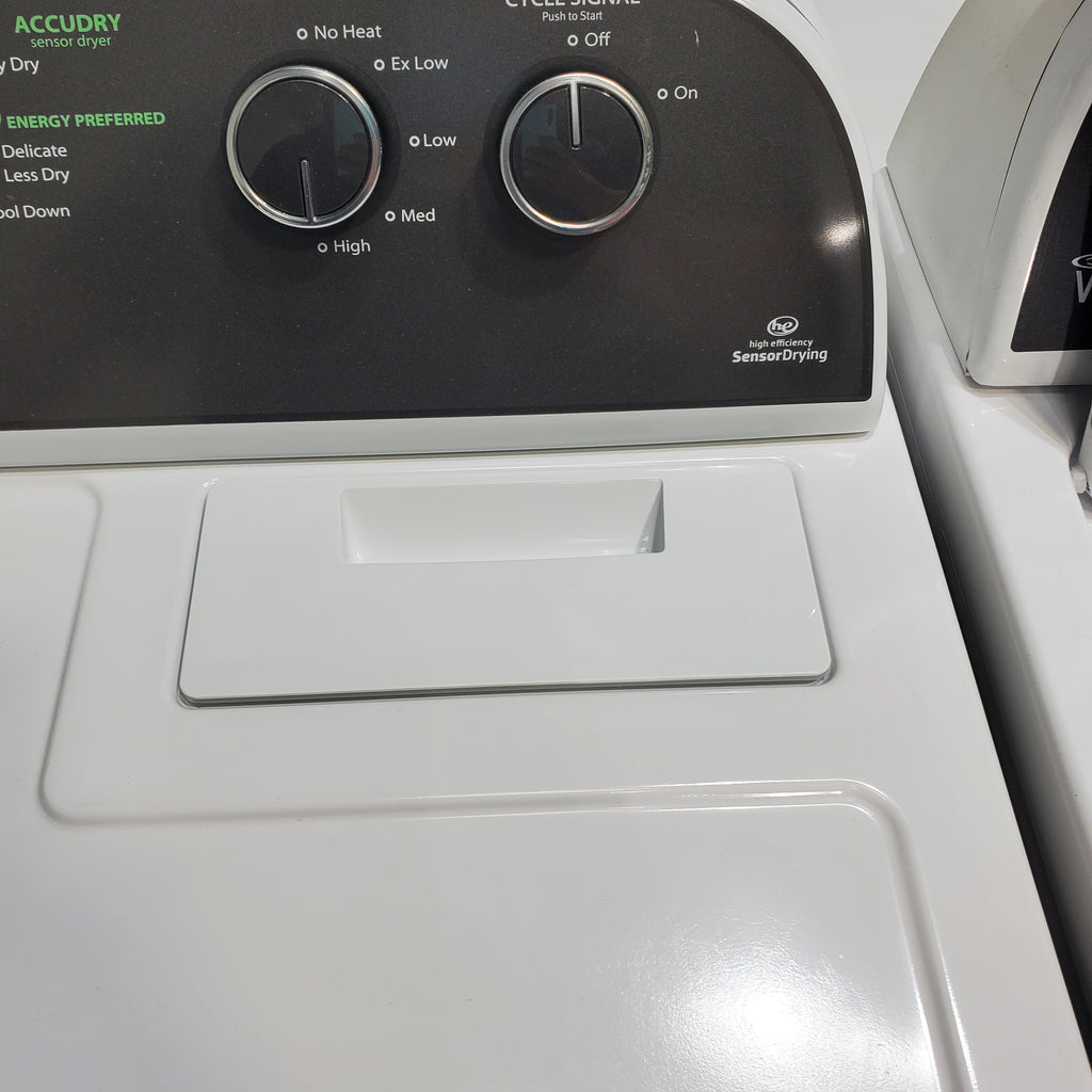Pictures of ENERGY STAR 3.8 cu ft Whirlpool Top-Load Washing Machine with Low-Profile Impeller and 7.0 cu ft Whirlpool Electric Dryer with Hamper Door - Certified Refurbished - Neu Appliance Outlet - Discount Appliance Outlet in Austin, Tx