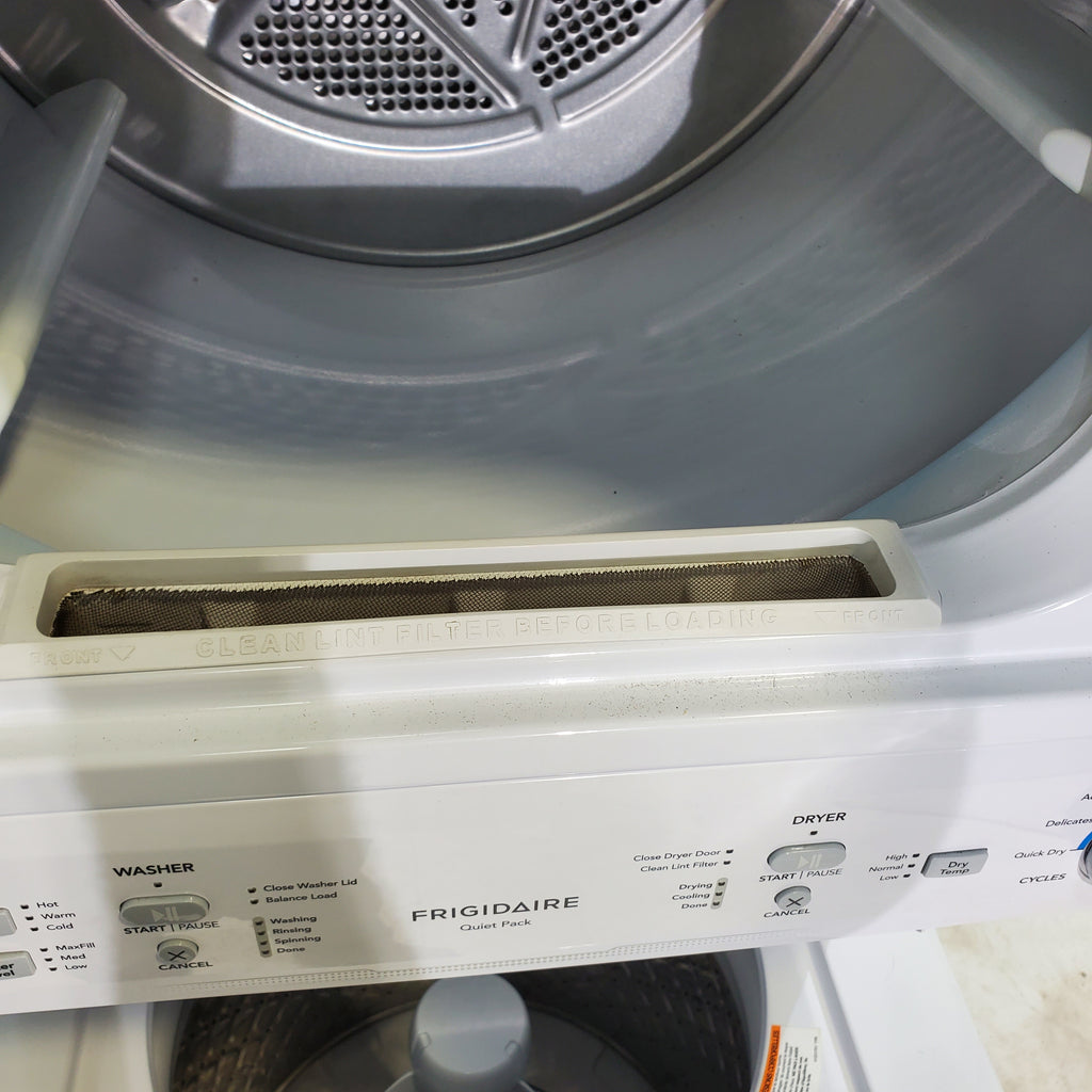 Pictures of Frigidaire Stacked Laundry Center with 3.9 cu ft Capacity Washer and 5.6 cu ft Electric Dryer with Maxfill Option- Certified Refurbished - Neu Appliance Outlet - Discount Appliance Outlet in Austin, Tx