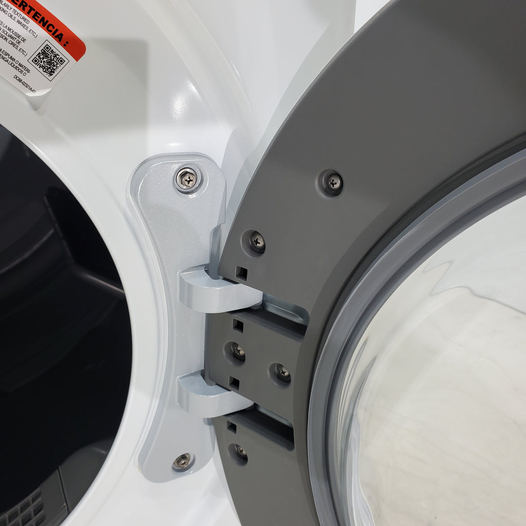 Pictures of White Samsung 7.5 cu. ft. Front Load Electric Dryer with Smart Care - Scratch and Dent - Major - Neu Appliance Outlet - Discount Appliance Outlet in Austin, Tx