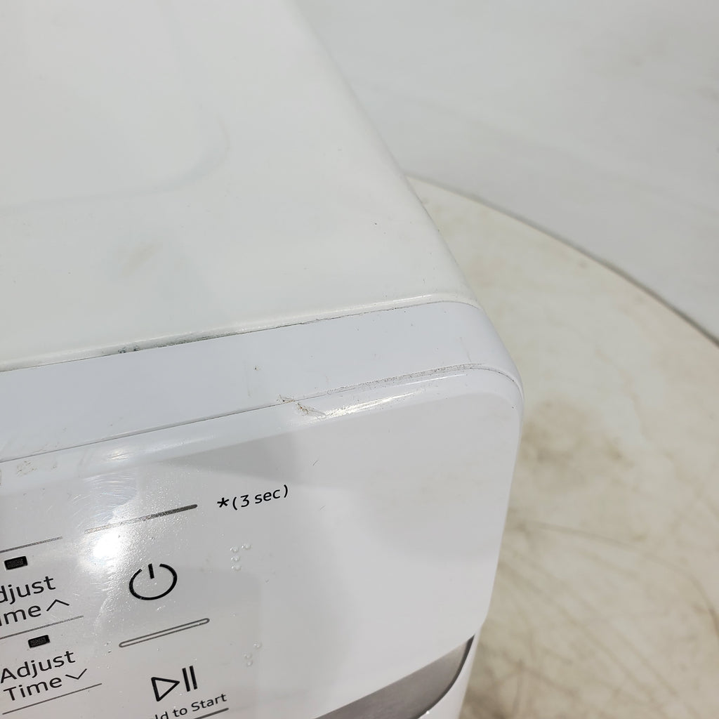 Pictures of White Samsung 7.5 cu. ft. Front Load Electric Dryer with Smart Care - Scratch and Dent - Major - Neu Appliance Outlet - Discount Appliance Outlet in Austin, Tx