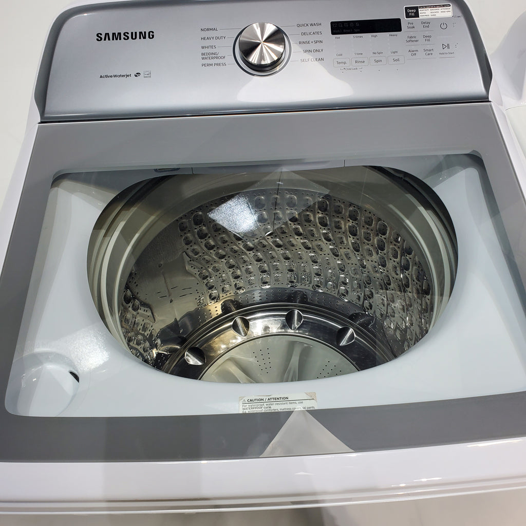 Pictures of ENERGY STAR Samsung 5.0 cu. ft. Top Load Washing Machine with Active Water Jet and Samsung 7.3 cu. ft. Electric Dryer with Smart Care - Certified Refurbished - Neu Appliance Outlet - Discount Appliance Outlet in Austin, Tx