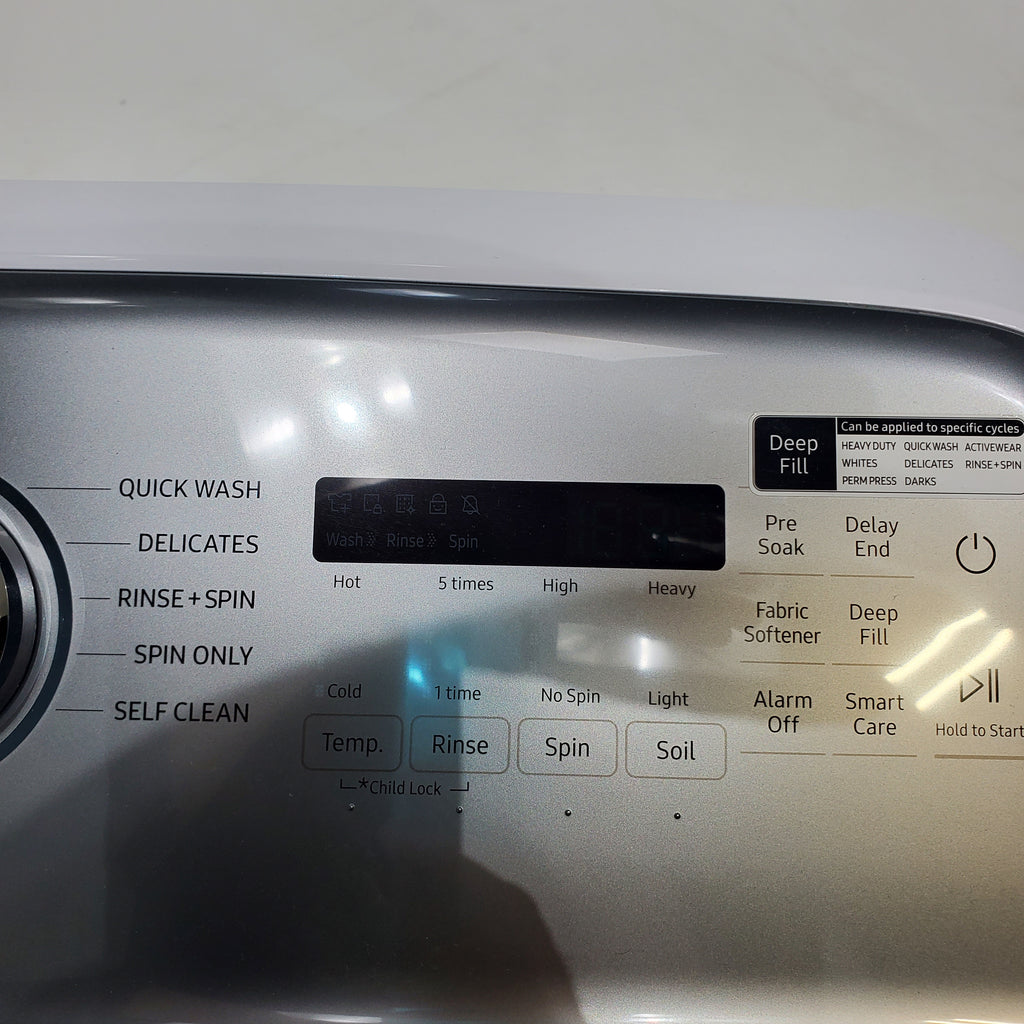Pictures of ENERGY STAR Samsung 5.0 cu. ft. Top Load Washing Machine with Active Water Jet and Samsung 7.3 cu. ft. Electric Dryer with Smart Care - Certified Refurbished - Neu Appliance Outlet - Discount Appliance Outlet in Austin, Tx