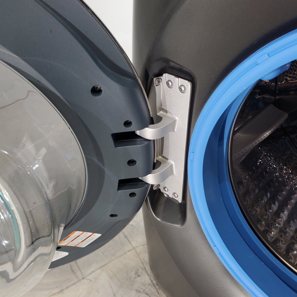 Pictures of Carbon Graphite ENERGY STAR  GE Profile 4.5 cu. ft. Capacity Front Load Combo Washing Machine and Electric Dryer with Ventless Heat Pump Technology - Scratch & Dent - Moderate - Neu Appliance Outlet - Discount Appliance Outlet in Austin, Tx