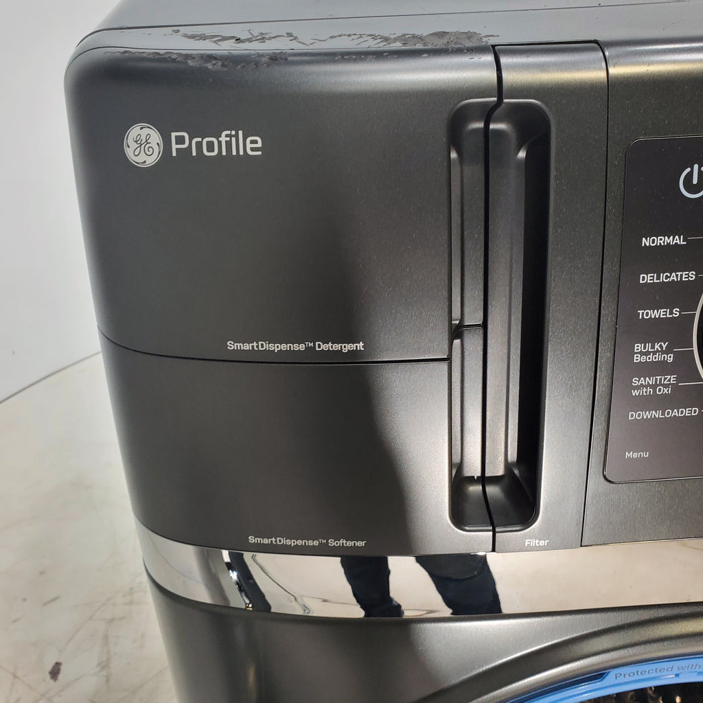 Pictures of Carbon Graphite ENERGY STAR  GE Profile 4.5 cu. ft. Capacity Front Load Combo Washing Machine and Electric Dryer with Ventless Heat Pump Technology - Scratch & Dent - Moderate - Neu Appliance Outlet - Discount Appliance Outlet in Austin, Tx