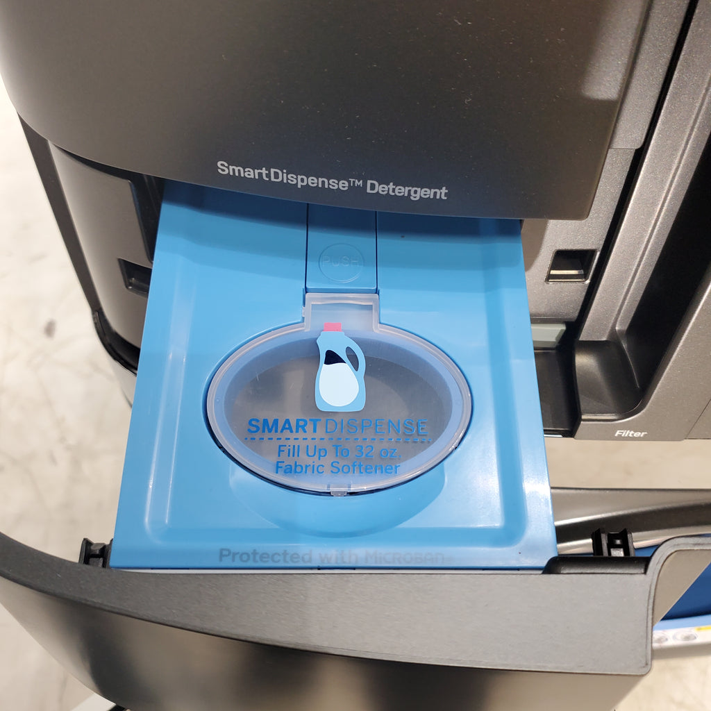 Pictures of Carbon Graphite ENERGY STAR  GE Profile 4.5 cu. ft. Capacity Front Load Combo Washing Machine and Electric Dryer with Ventless Heat Pump Technology - Scratch & Dent - Moderate - Neu Appliance Outlet - Discount Appliance Outlet in Austin, Tx