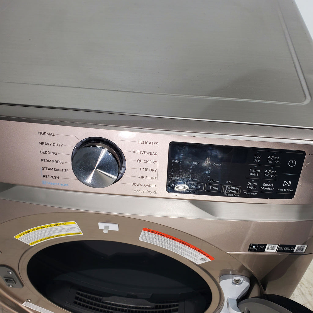 Pictures of Champagne Samsung 7.5 cu. ft. Front Load Steam Gas Dryer with Wi-Fi Connectivity- Scratch & Dent - Minor - Neu Appliance Outlet - Discount Appliance Outlet in Austin, Tx