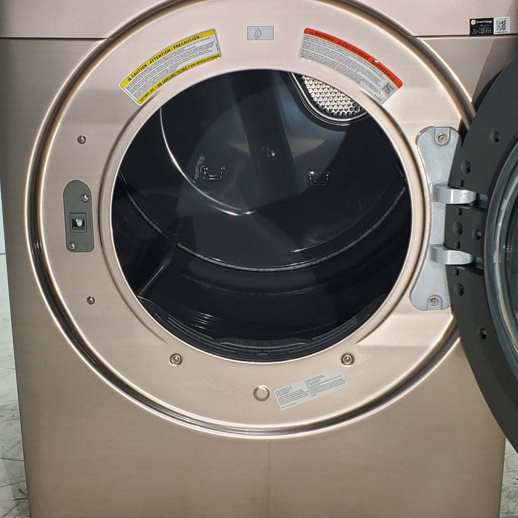 Pictures of Champagne Samsung 7.5 cu. ft. Front Load Electric Dryer with Steam Sanitize+- Scratch & Dent - Moderate - Neu Appliance Outlet - Discount Appliance Outlet in Austin, Tx
