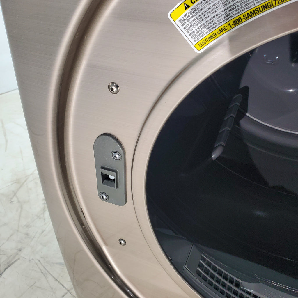 Pictures of Champagne Samsung 7.5 cu. ft. Front Load Electric Dryer with Steam Sanitize+- Scratch & Dent - Moderate - Neu Appliance Outlet - Discount Appliance Outlet in Austin, Tx