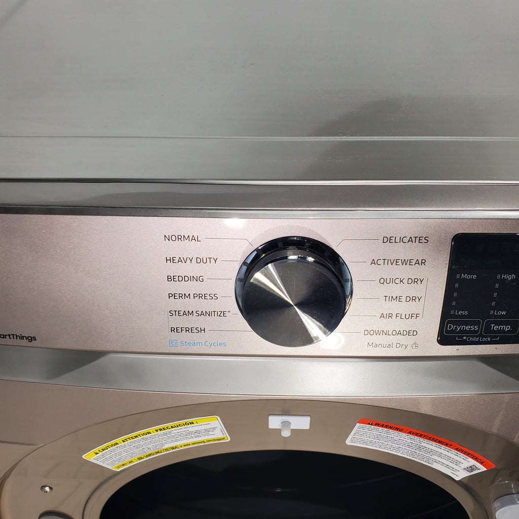 Pictures of Champagne Samsung 7.5 cu. ft. Front Load Electric Dryer with Steam Sanitize+- Scratch & Dent - Moderate - Neu Appliance Outlet - Discount Appliance Outlet in Austin, Tx