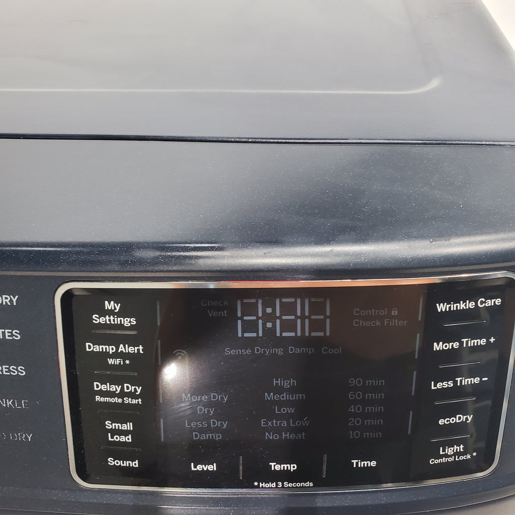 Pictures of Sapphire Blue ENERGY STAR GE 7.8 cu. ft. Stackable Front Load Electric Dryer with Voice Control - Scratch & Dent - Minor - Neu Appliance Outlet - Discount Appliance Outlet in Austin, Tx