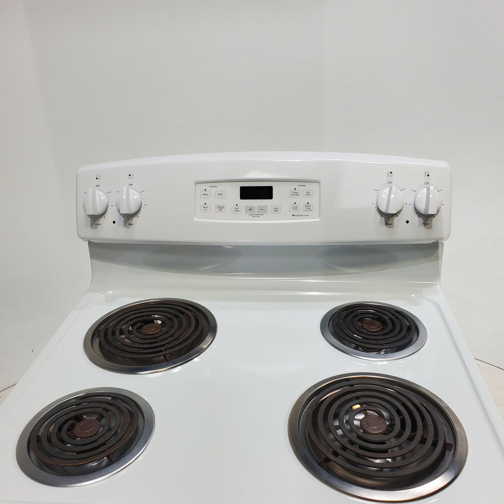 Pictures of White GE 5.3 cu. ft. Freestanding 4 Element Electric Range with Dual Element Baking and Self-Cleaning Oven- Certified Refurbished - Neu Appliance Outlet - Discount Appliance Outlet in Austin, Tx