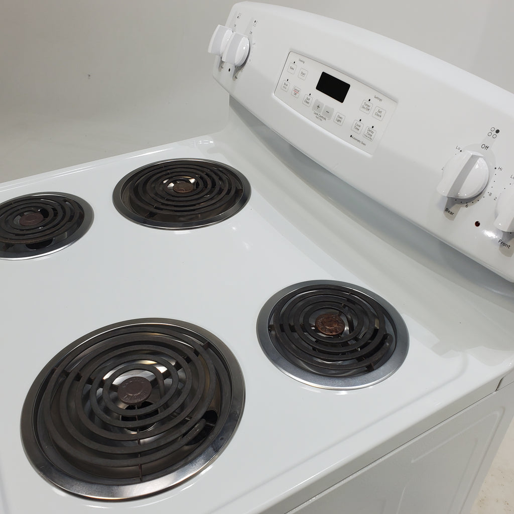 Pictures of White GE 5.3 cu. ft. Freestanding 4 Element Electric Range with Dual Element Baking and Self-Cleaning Oven- Certified Refurbished - Neu Appliance Outlet - Discount Appliance Outlet in Austin, Tx