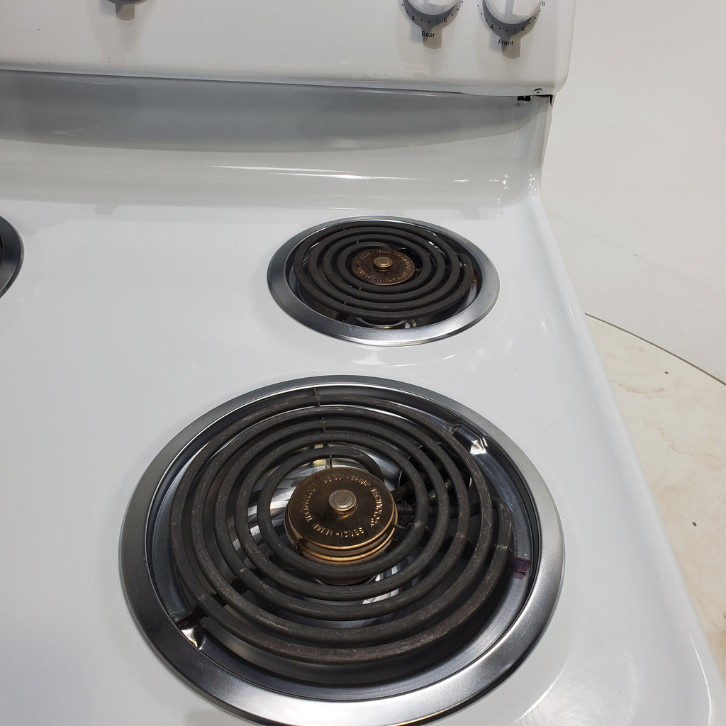 Pictures of White GE 5.0 cu. ft. Freestanding 4 Heating Element Electric Range with Dual Element Bake - Certified Refurbished - Neu Appliance Outlet - Discount Appliance Outlet in Austin, Tx