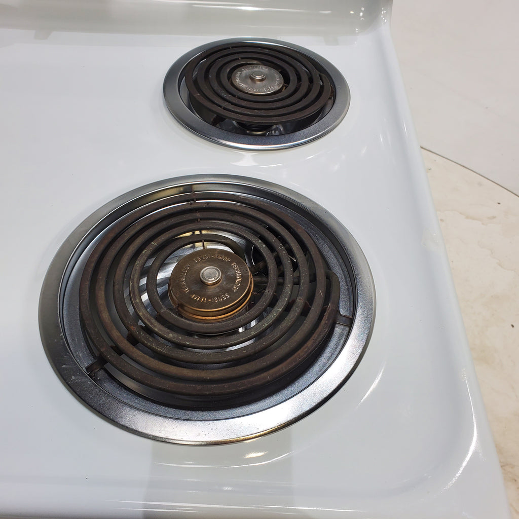 Pictures of White GE 5.0 cu. ft. Freestanding 4 Heating Element Electric Range with Dual Element Bake - Certified Refurbished - Neu Appliance Outlet - Discount Appliance Outlet in Austin, Tx