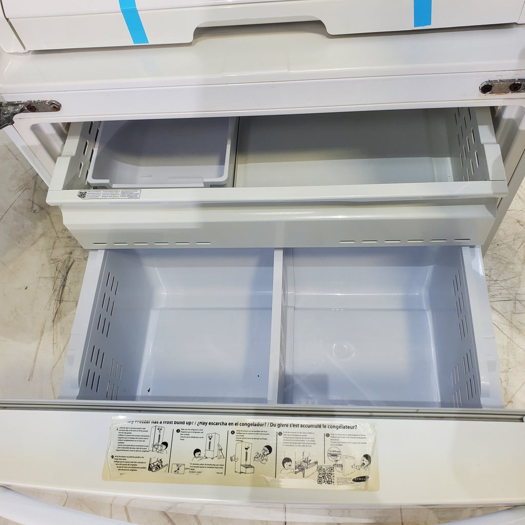 Pictures of White ENERGY STAR Samsung 25.5 cu. ft. 3 Door French Door Refrigerator with Twin Cooling Plus - Certified Refurbished - Neu Appliance Outlet - Discount Appliance Outlet in Austin, Tx