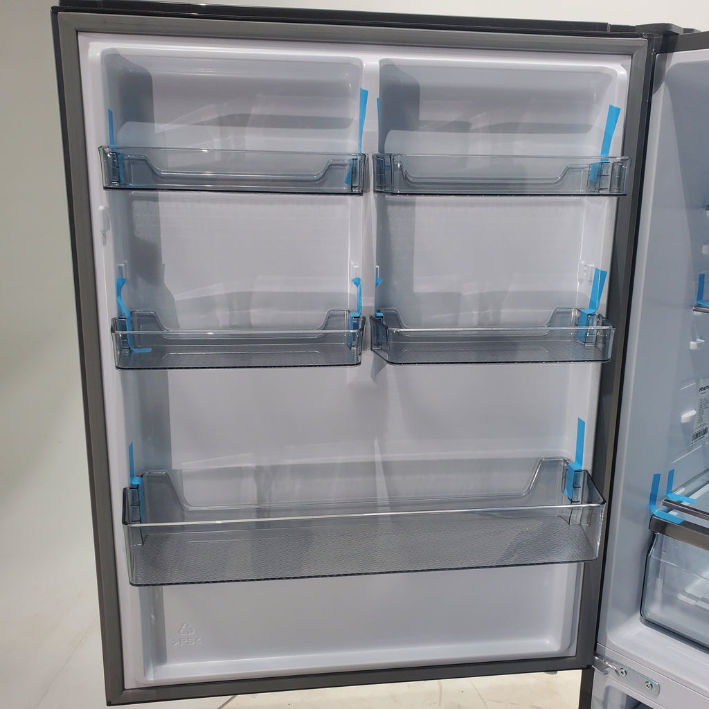 Pictures of 33" Wide Counter Depth Hisense ENERGY STAR 17.2-cu ft Bottom-Freezer Refrigerator with Ice Maker in Fingerprint Resistant Stainless Steel - Scratch & Dent - Minor - Neu Appliance Outlet - Discount Appliance Outlet in Austin, Tx