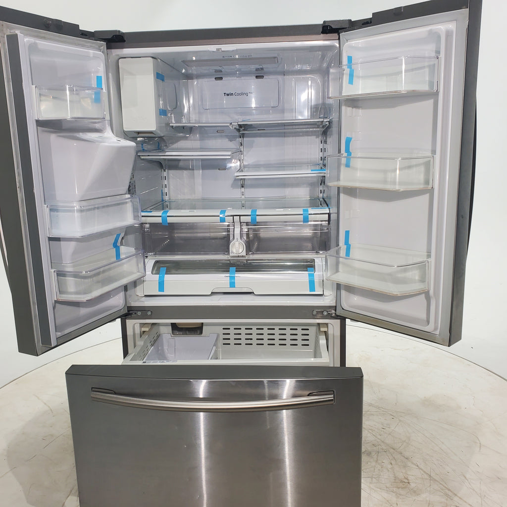Pictures of Stainless Steel ENERGY STAR Samsung 24.6 cu. ft. 3 Door French Door Refrigerator with Dual Ice Maker - Certified Refurbished - Neu Appliance Outlet - Discount Appliance Outlet in Austin, Tx