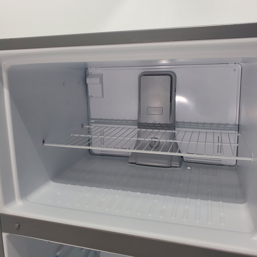 Pictures of 33" Wide Fingerprint-Resistant Stainless Steel Whirlpool 20.5 cu. ft. Top Freezer Refrigerator with Flexi-Slide Bin - Scratch & Dent - Minor - Neu Appliance Outlet - Discount Appliance Outlet in Austin, Tx