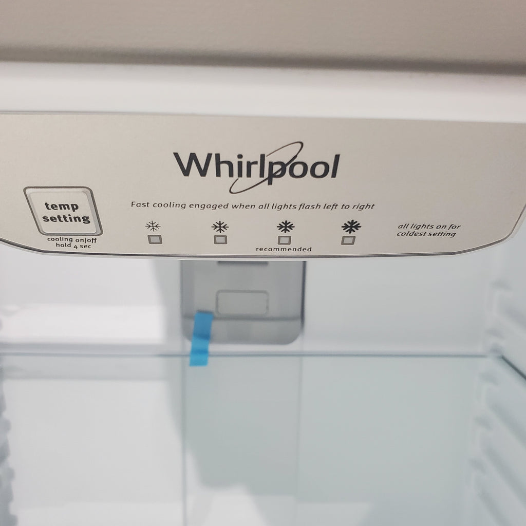 Pictures of 33" Wide Fingerprint-Resistant Stainless Steel Whirlpool 20.5 cu. ft. Top Freezer Refrigerator with Flexi-Slide Bin - Scratch & Dent - Minor - Neu Appliance Outlet - Discount Appliance Outlet in Austin, Tx