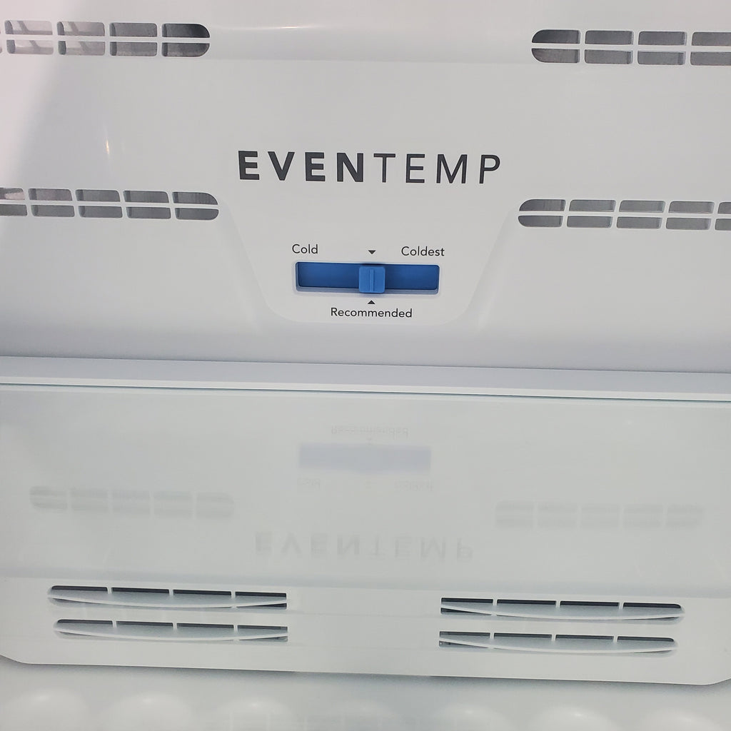 Pictures of 30" Wide Easy Care Stainless Steel Frigidaire 18.3 cu. ft. Top Freezer Bottom Refrigerator with EvenTemp Cooling System - Scratch and Dent - Minor - Neu Appliance Outlet - Discount Appliance Outlet in Austin, Tx