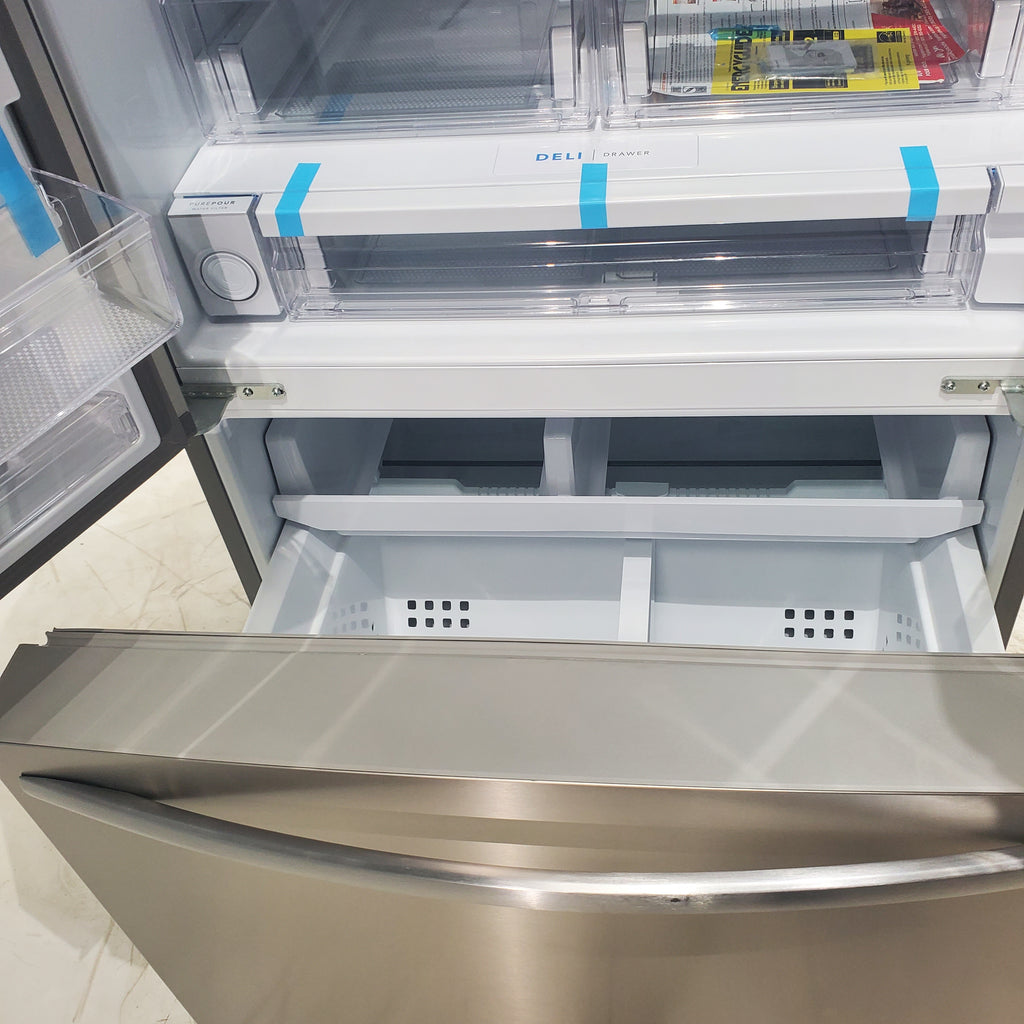 Pictures of Stainless Steel ENERGY STAR Frigidaire 27.8 cu. ft. 3 Door French Door Refrigerator with Exterior Water and Ice Dispenser - Scratch & Dent - Minor - Neu Appliance Outlet - Discount Appliance Outlet in Austin, Tx