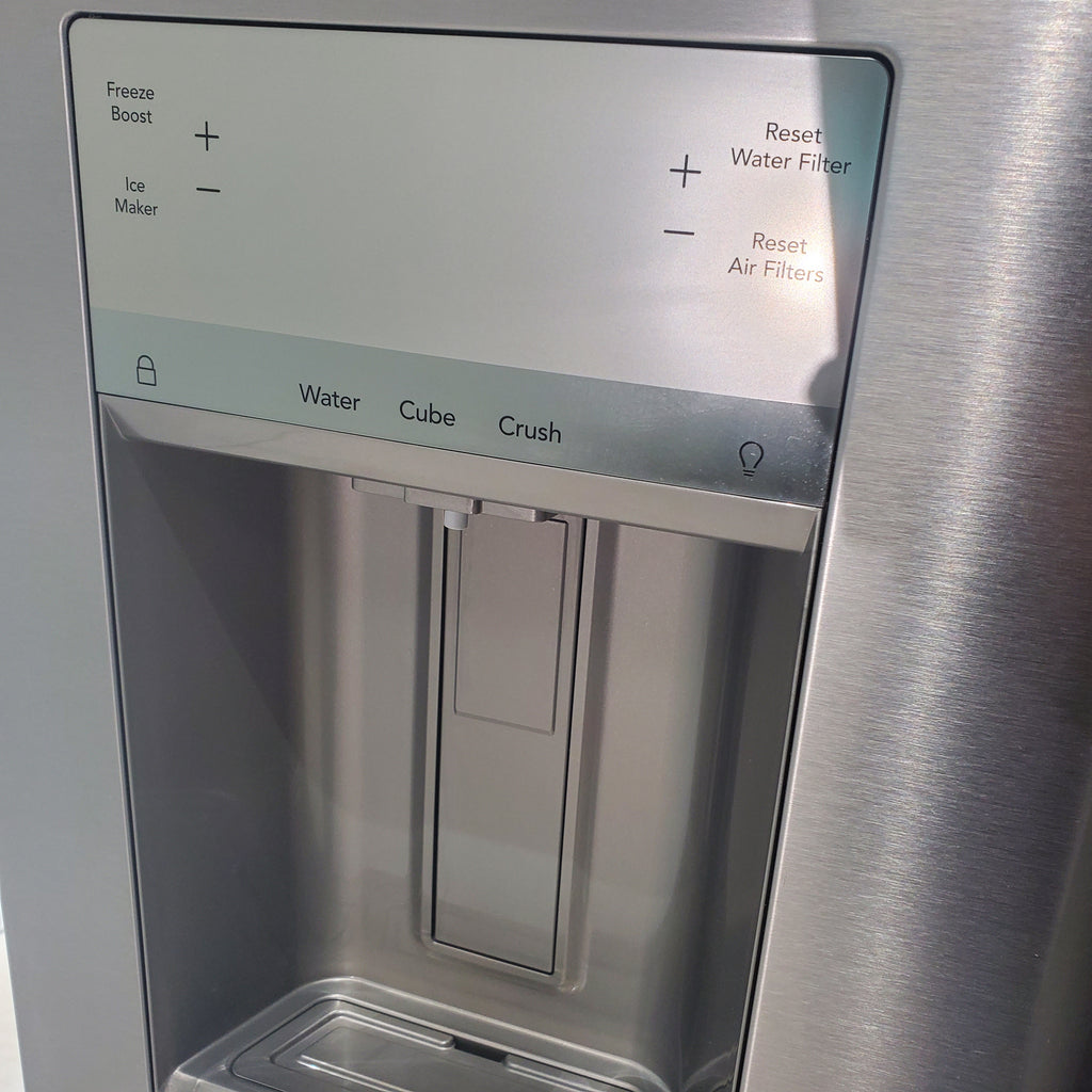 Pictures of Stainless Steel ENERGY STAR Frigidaire 27.8 cu. ft. 3 Door French Door Refrigerator with Exterior Water and Ice Dispenser - Scratch & Dent - Minor - Neu Appliance Outlet - Discount Appliance Outlet in Austin, Tx