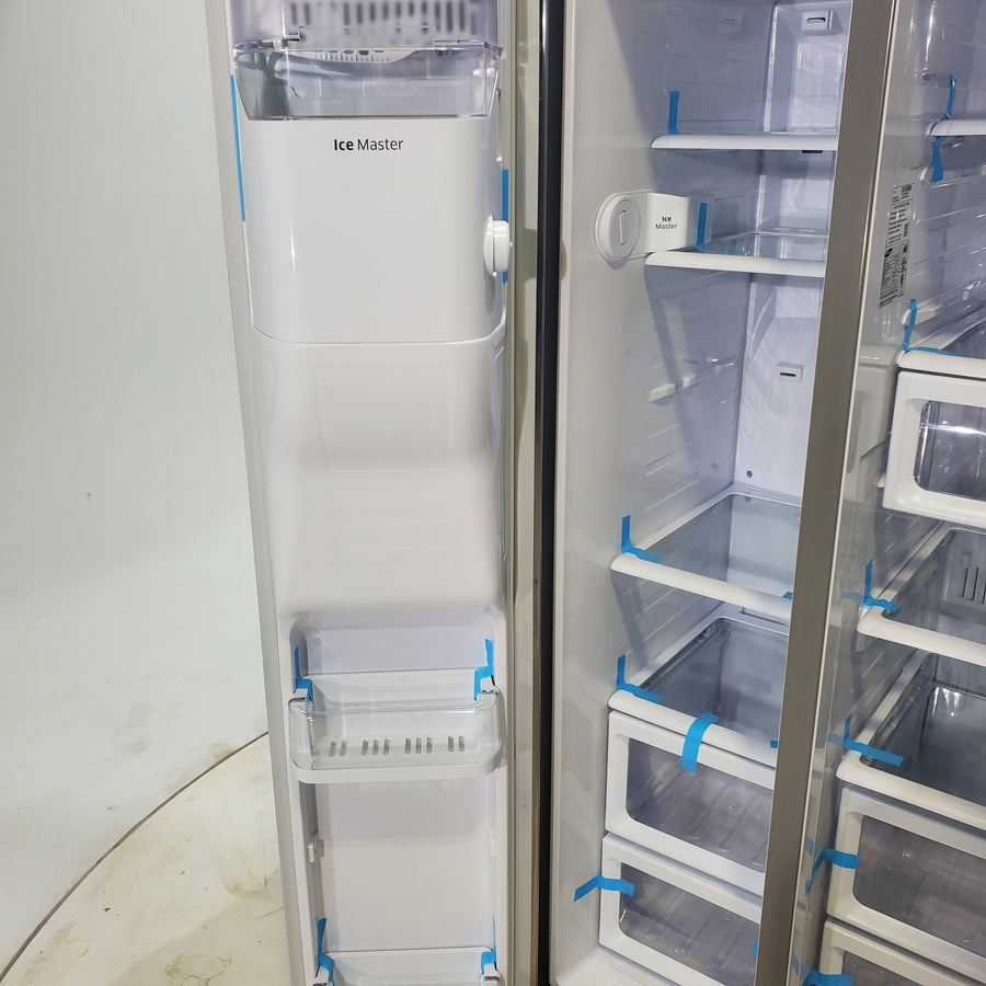 Stainless Steel ENERGY STAR Samsung 24.5 cu. ft. Side by Side Refrigerator with Exterior Ice and Water Dispenser - Certified Refurbished
