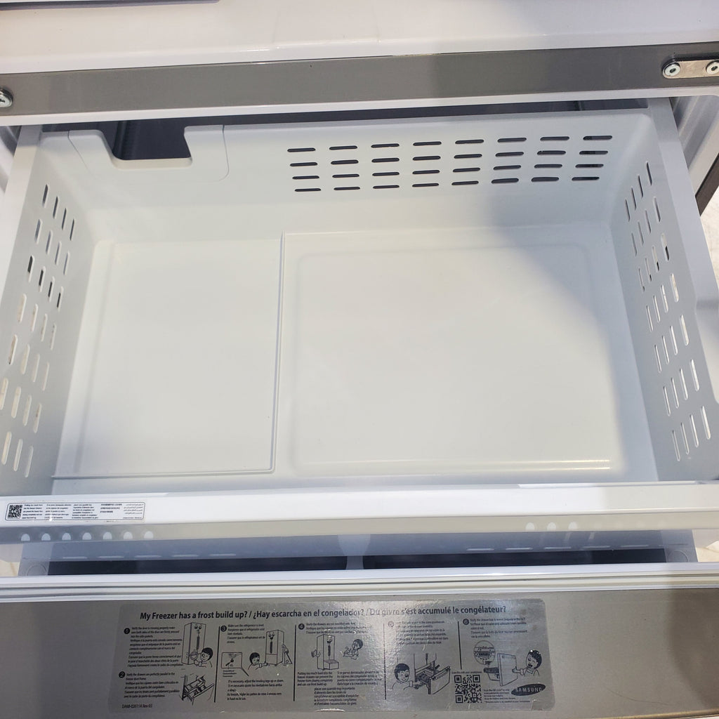 Pictures of Stainless Steel ENERGY STAR Samsung 24.6 cu. ft. 3 Door French Door Refrigerator with External Water and Ice Dispenser - Certified Refurbished - Neu Appliance Outlet - Discount Appliance Outlet in Austin, Tx