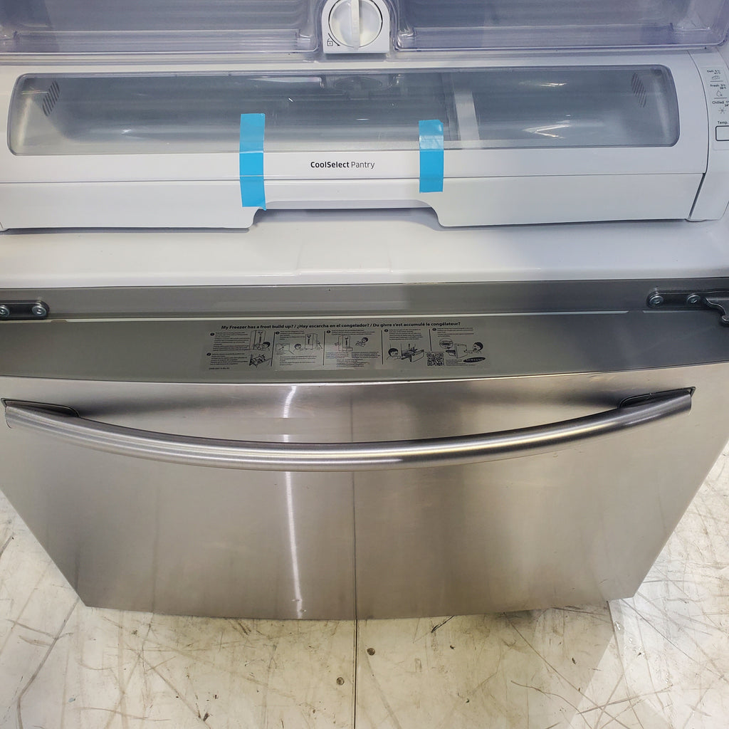 Pictures of Stainless Steel ENERGY STAR Samsung 24.6 cu. ft. 3 Door French Door Refrigerator with External Water and Ice Dispenser - Certified Refurbished - Neu Appliance Outlet - Discount Appliance Outlet in Austin, Tx