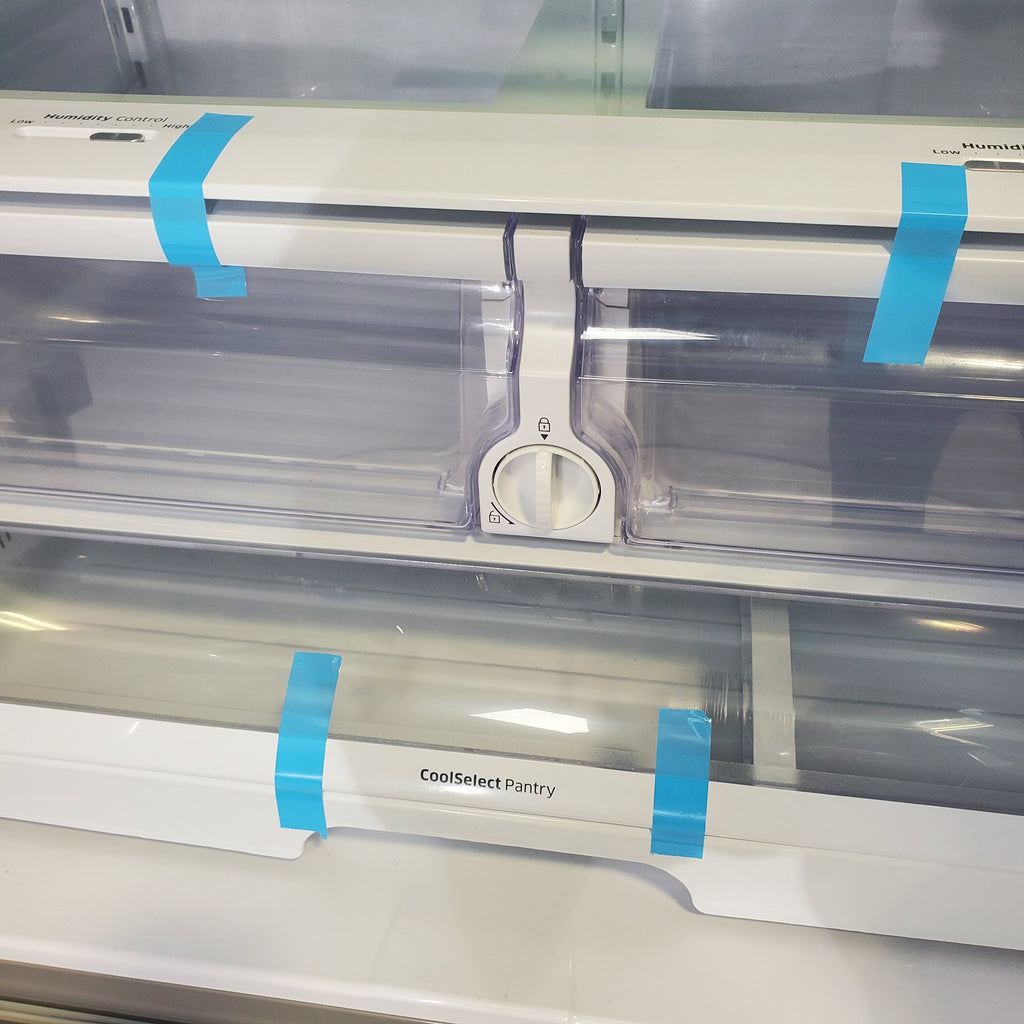 Pictures of Stainless Steel ENERGY STAR Samsung 24.6 cu. ft. 3 Door French Door Refrigerator with External Water and Ice Dispenser - Certified Refurbished - Neu Appliance Outlet - Discount Appliance Outlet in Austin, Tx