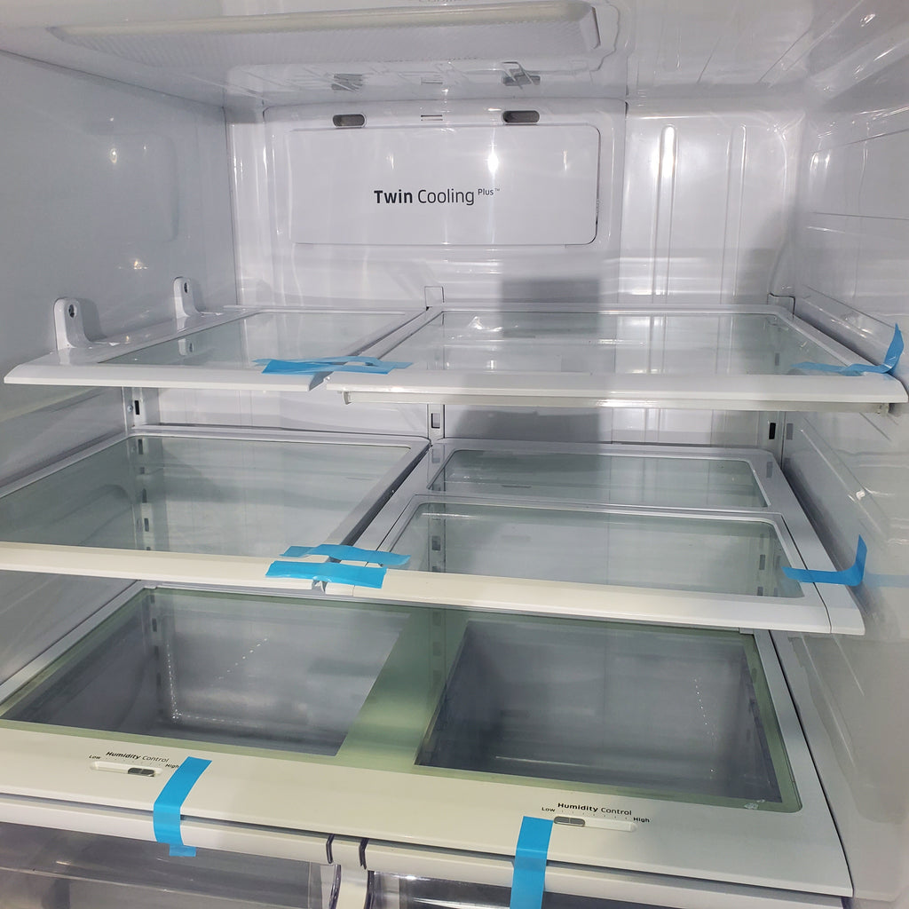 Pictures of Stainless Steel ENERGY STAR Samsung 24.6 cu. ft. 3 Door French Door Refrigerator with External Water and Ice Dispenser - Certified Refurbished - Neu Appliance Outlet - Discount Appliance Outlet in Austin, Tx