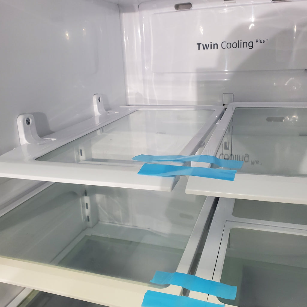 Pictures of Stainless Steel ENERGY STAR Samsung 24.6 cu. ft. 3 Door French Door Refrigerator with External Water and Ice Dispenser - Certified Refurbished - Neu Appliance Outlet - Discount Appliance Outlet in Austin, Tx