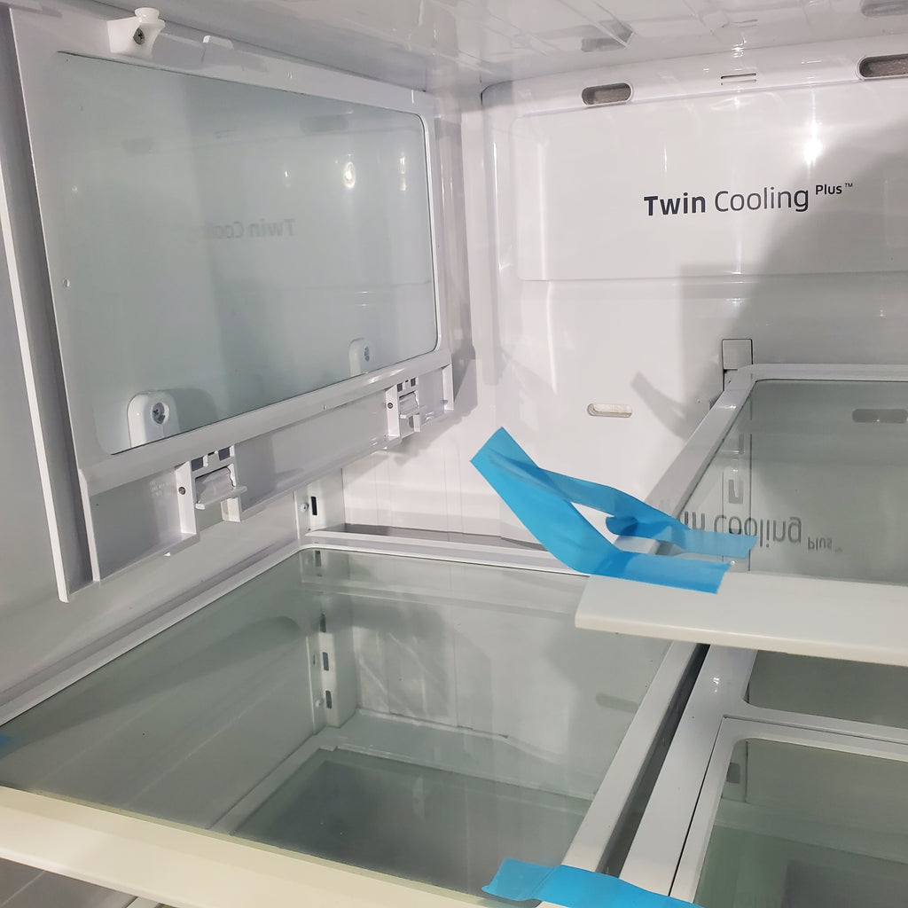 Pictures of Stainless Steel ENERGY STAR Samsung 24.6 cu. ft. 3 Door French Door Refrigerator with External Water and Ice Dispenser - Certified Refurbished - Neu Appliance Outlet - Discount Appliance Outlet in Austin, Tx