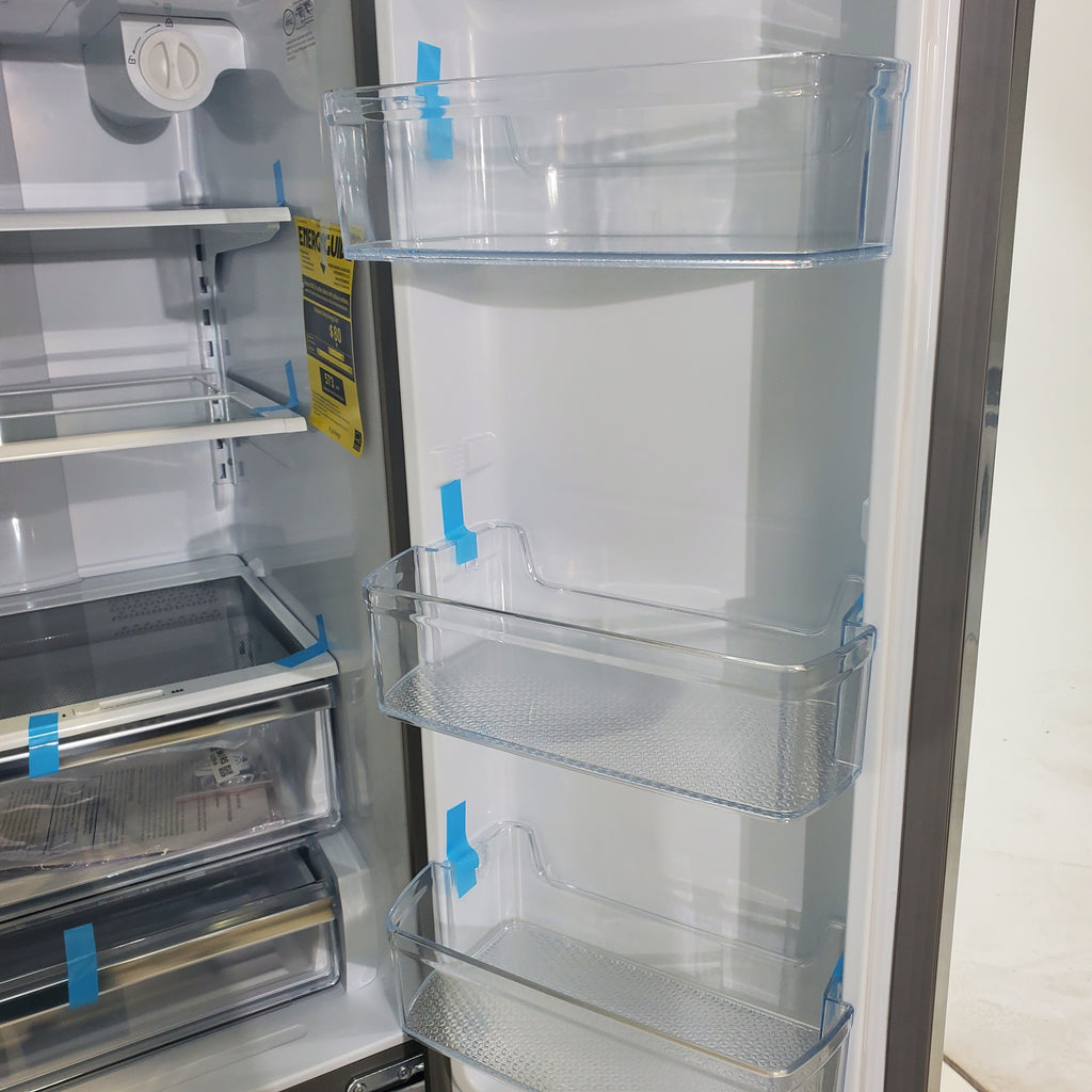 Pictures of Hisense Fingerprint Resistant Stainless Steel Counter-depth 21.2 cu ft French Door ENERGY STAR Refrigerator with Water and Ice Dispenser - Scratch & Dent - Moderate - Neu Appliance Outlet - Discount Appliance Outlet in Austin, Tx