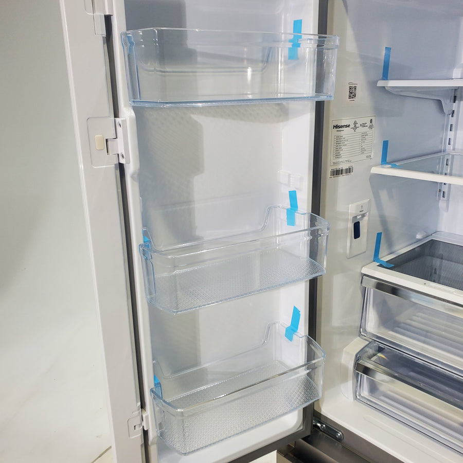 Hisense Fingerprint Resistant Stainless Steel Counter-depth 21.2 cu ft French Door ENERGY STAR Refrigerator with Water and Ice Dispenser - Scratch & Dent - Moderate